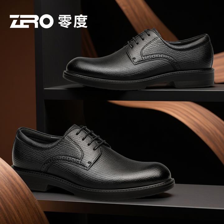 「墨痕」ZRO零度男鞋头层羊皮正装商务休闲鞋轻软舒适德比鞋男婚鞋