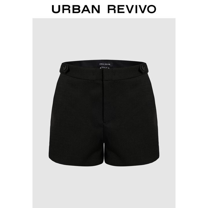 UR2025秋季新款女装简约气质通勤百搭纽扣饰短裤UWG650071+