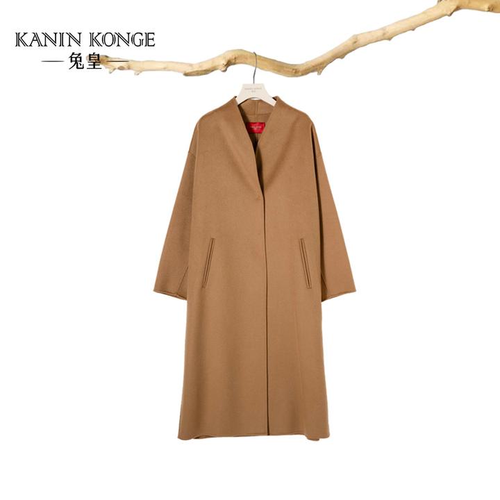 TUHUANG/女长袖毛呢外套气场优雅呢子大衣山羊绒大衣TTC33110