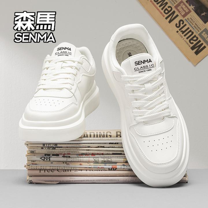 SENMA/森马男鞋冬季百搭加绒加厚保暖小白鞋潮流软底新款休闲板鞋