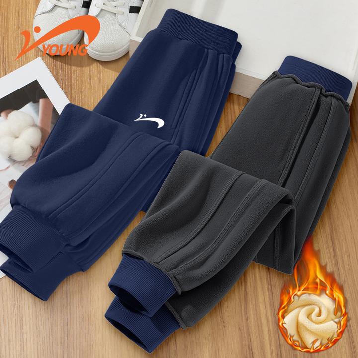 贵人鸟童装男童加绒裤子2025冬季新款加厚一体绒保暖裤儿童休闲裤