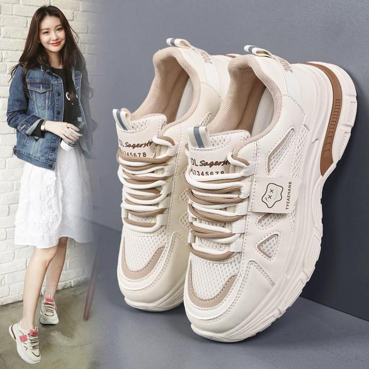 PinkAvril女鞋大码41-43老爹鞋女2025春夏款网面透气宽脚胖mm运动