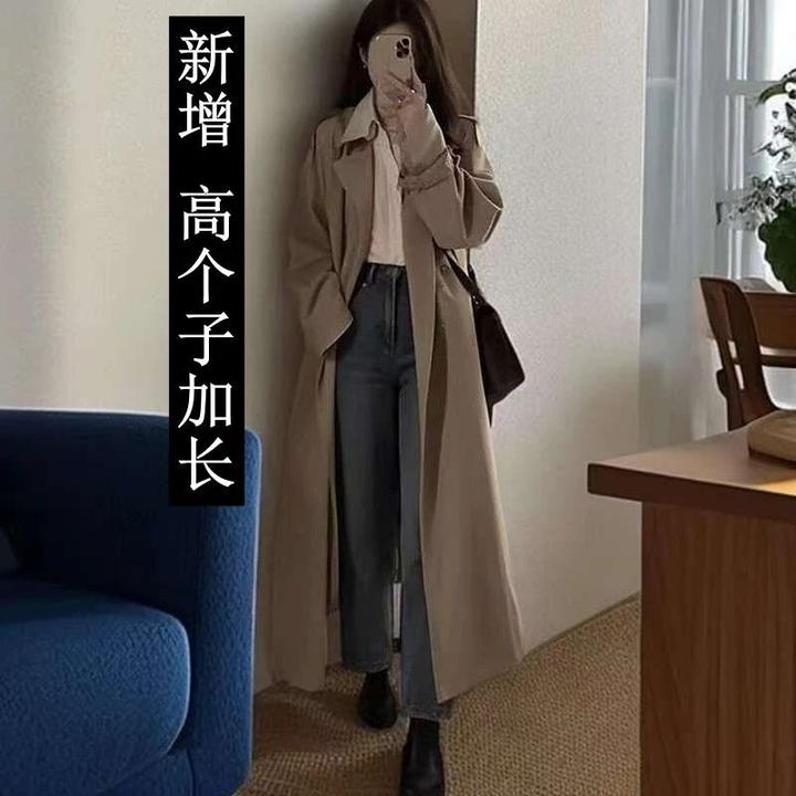 高个子风衣加长版外套女2025春秋季新款宽松过膝超长款到脚踝大衣