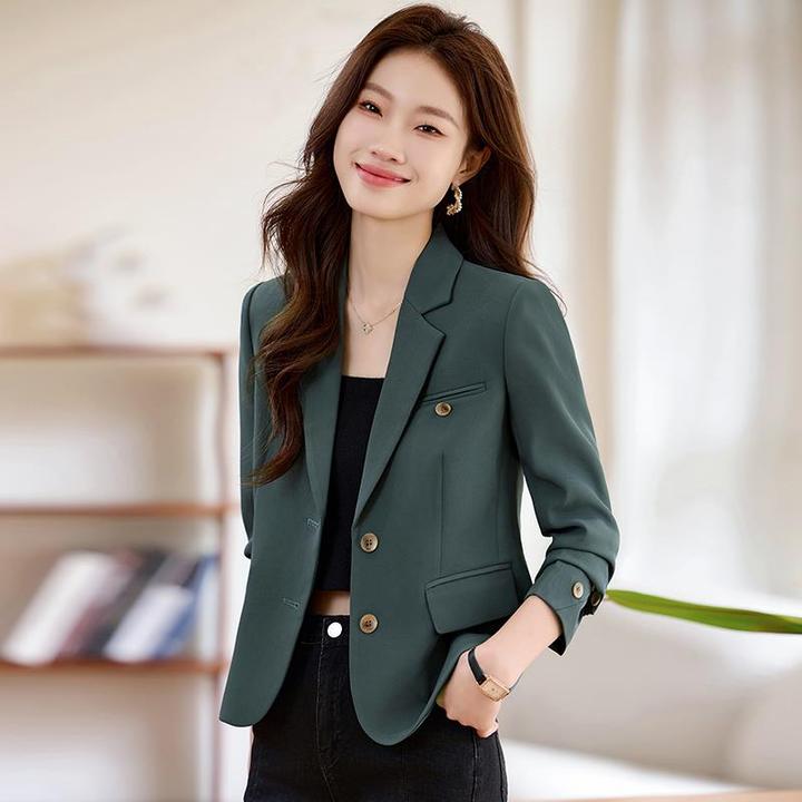 法芬图短款小个子西装外套女2025新款春秋季气质休闲西服女士上衣