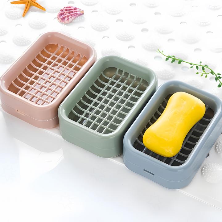 沥水家用加厚双层沥水香皂盒浴室肥皂盒沥水肥皂盒置物架创意皂盒