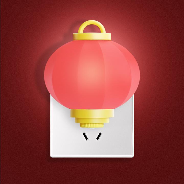 喜庆灯笼小夜灯新年礼品伴手礼即插式床头灯