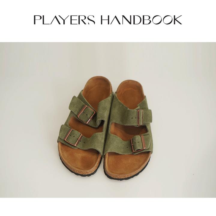 Players Handbook 时尚休闲舒适牛反绒软木大底拖鞋 PH1988