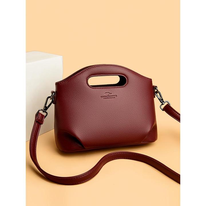 袋鼠真皮女包包2025新款时尚百搭单肩包简约中年妈妈包牛皮斜挎包