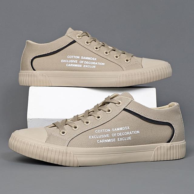 夏季新款男士帆布鞋时尚潮流系带休闲板鞋透气布鞋低帮软底男鞋子