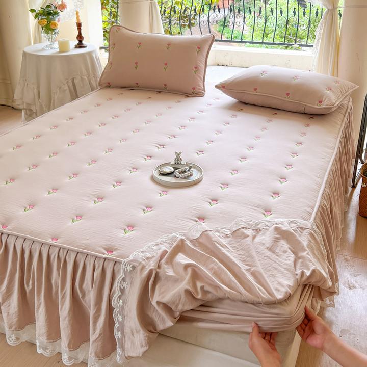 2026新款水洗棉夹棉新型床笠床裙二合一加厚床罩席梦思床垫保护套