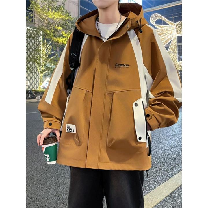 青少年新款外套男韩版潮流工装夹克初高中大学生男生连帽上衣服