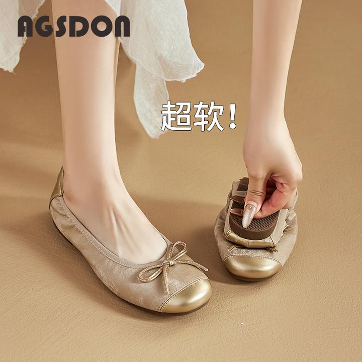 奥古狮登法式芭蕾舞单鞋女2025新款夏季平底蛋卷女鞋软底配裙子YY