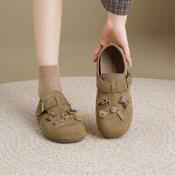 HUANAI勃肯鞋女2025秋季新款复古百搭舒适软底通勤一脚蹬休闲单鞋