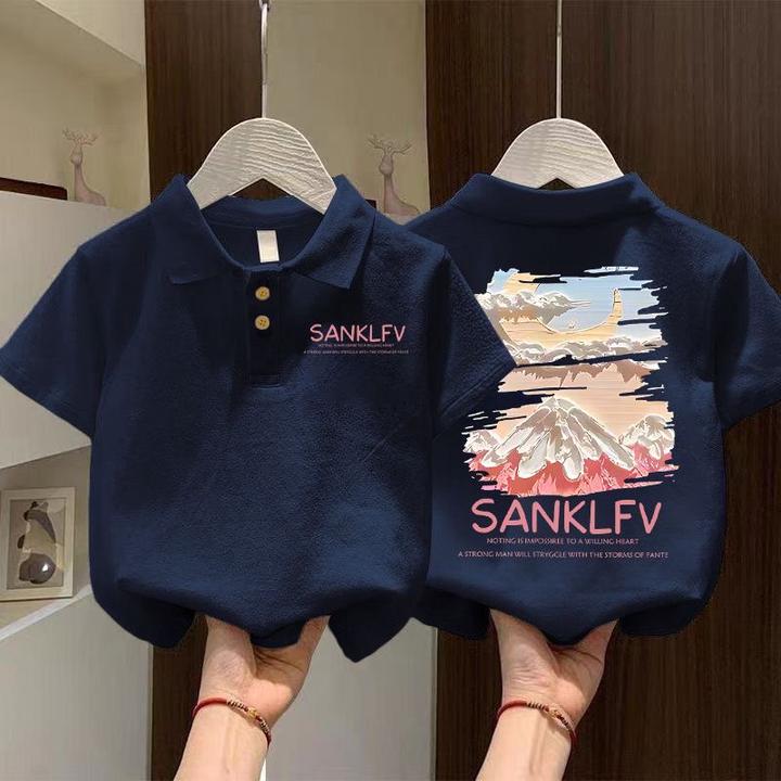 纯棉帅宝贝男童上衣半袖中大童POLO衫儿童翻领短袖衣服休闲夏季潮