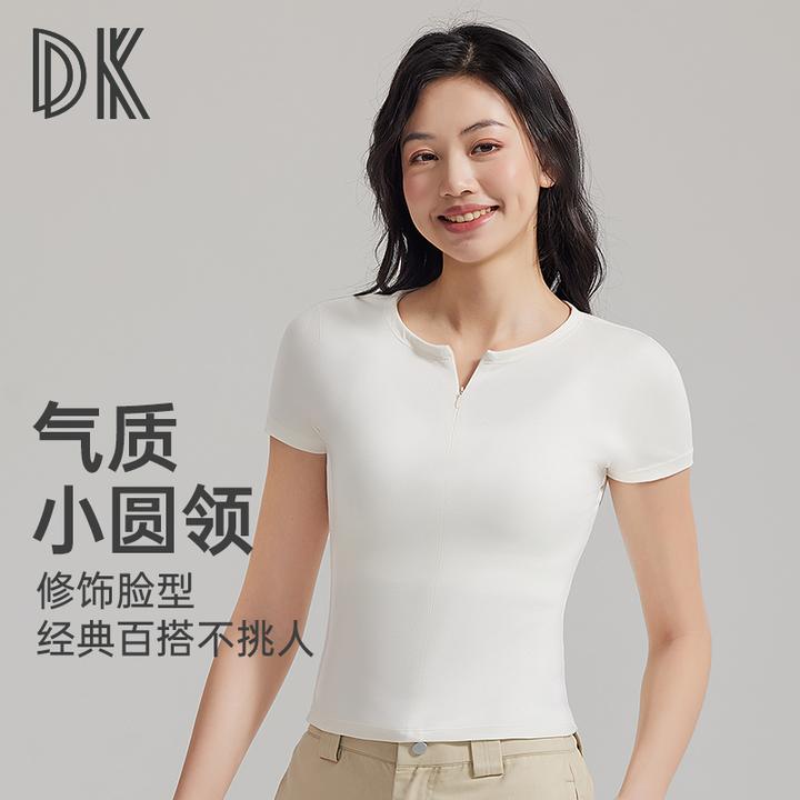 DK2025【春上新】半拉链运动短透气休闲百搭简约跑步短袖t恤3201