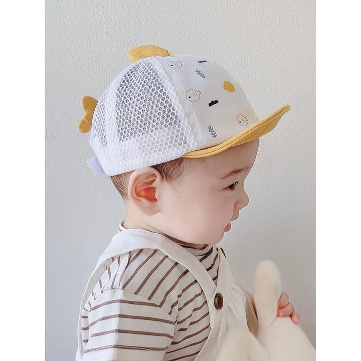 夏季新生儿帽子可爱女宝宝鸭舌帽萌网眼透气婴幼儿男童遮阳帽薄款