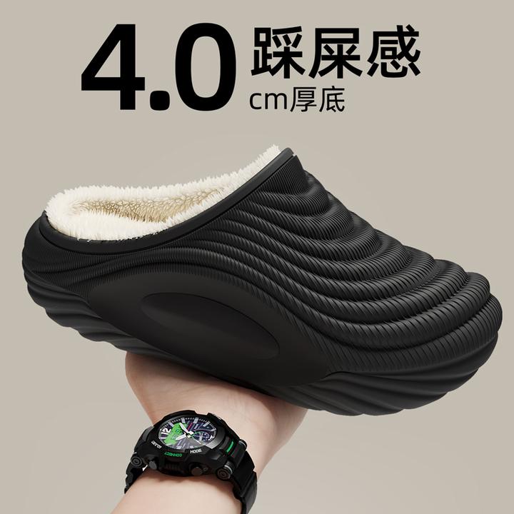 防水棉拖鞋男款冬季室内家居2025新款家用保暖防滑厚底包头棉拖女
