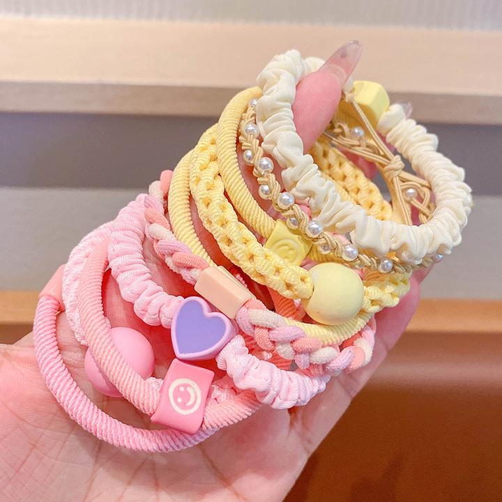 多彩蝴蝶结女孩发圈耐用新款简约甜美橡皮筋头饰