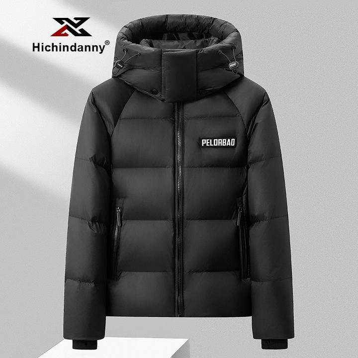 HICHIN男士运动羽绒服冬季新款蓬松鹅绒加厚保暖面包服连帽外套