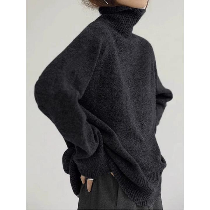 2025秋冬套头高领针织衫纯色加厚内搭打底毛衣女百搭韩版上衣