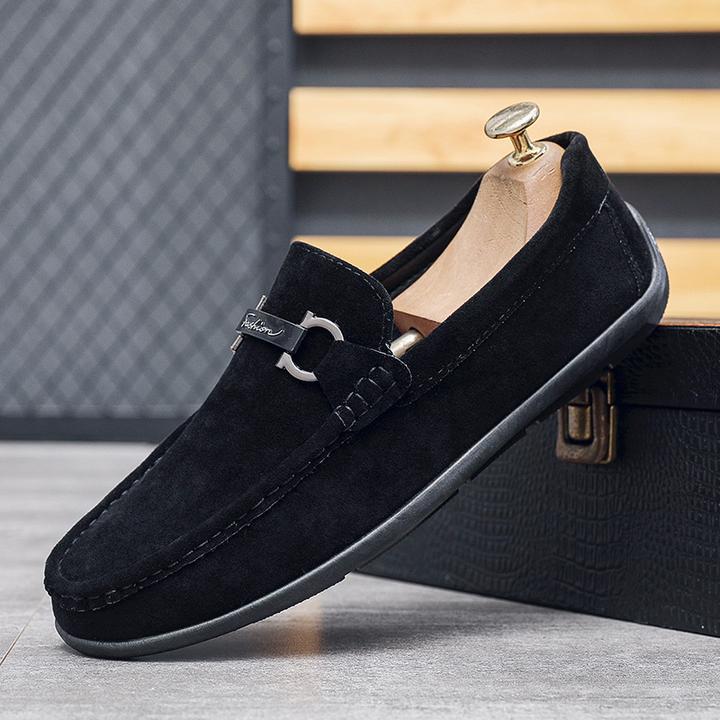 潮流新款一脚蹬超舒适软底软面百搭男士懒人鞋套脚透气乐福休闲鞋