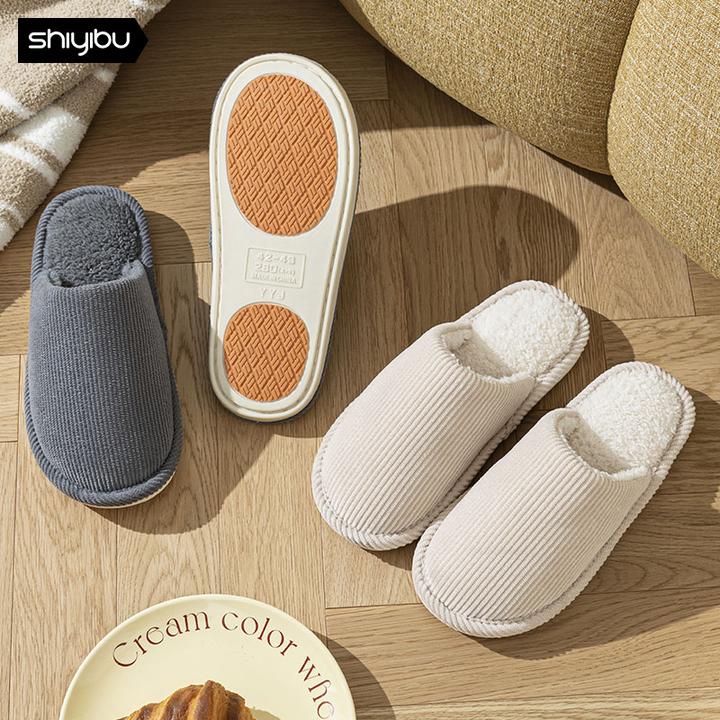 十一步秋冬季静音防滑棉拖鞋女款2025新款爆款居家加绒保暖棉拖男