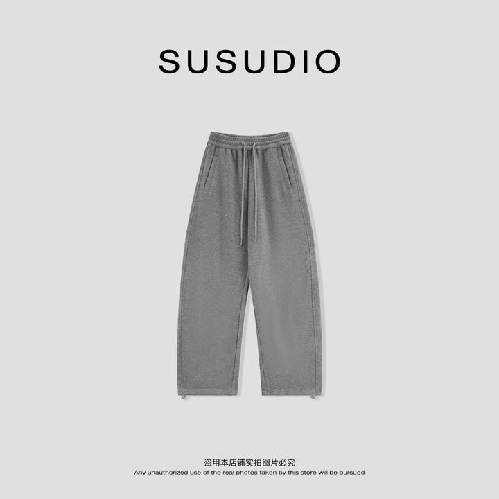 SUSUDIO 王牌卫裤加绒款 慵懒舒适小弯刀休闲卫裤（加绒）40685