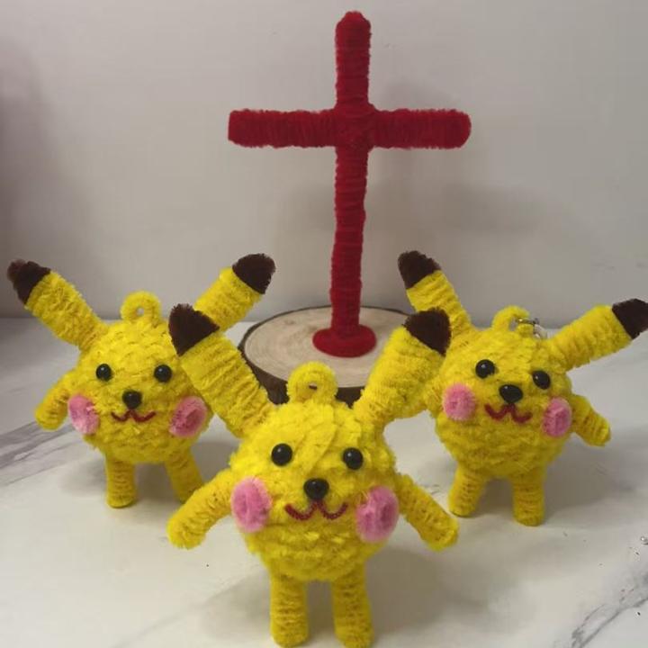 (3个装)比卡丘玩偶摆件扭扭棒手工diy创意材料包摆件玩偶玩具