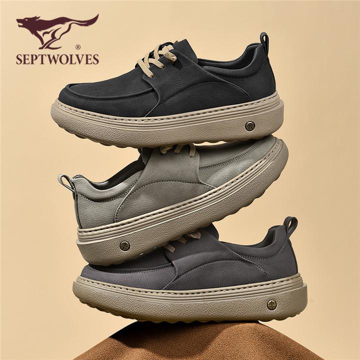 七匹狼男鞋一脚蹬保暖工装鞋新款软底勃肯鞋休闲皮鞋轻便舒适9812
