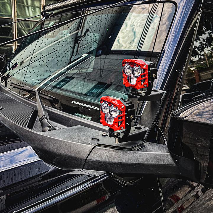 适用福特烈马bronco超亮射灯21-24款国产烈马雾灯改装防水led雾灯