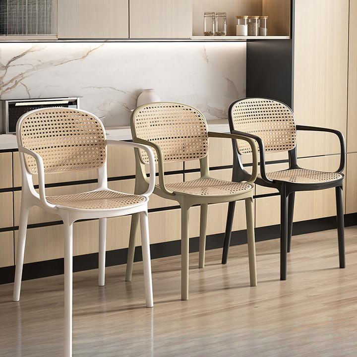 椅子塑料藤编藤条中古藤椅靠背椅透气户外凳子家用餐椅商用餐桌椅