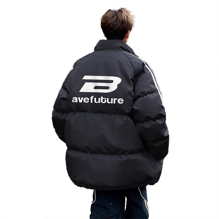 美式高街立领棉服男款冬季青少年短款棉衣外套潮牌保暖加厚面包服