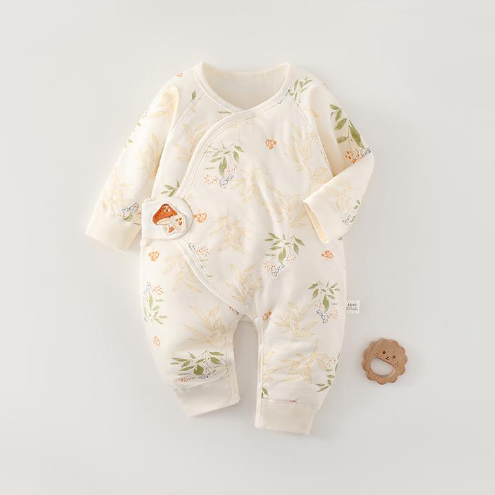 40克薄棉婴儿衣秋冬夹棉无骨纯棉哈衣宝宝新生儿衣服夹棉连体衣