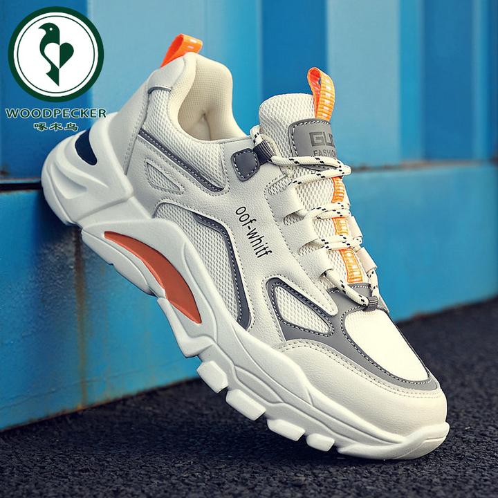 【正品】啄木鸟2025新款春季男士潮流夏季透气网鞋运动休闲跑步百搭