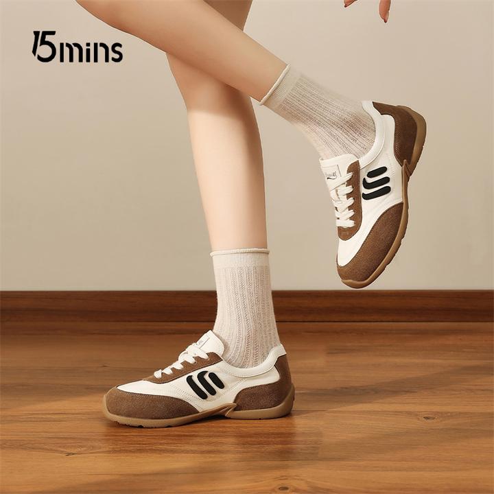 15MINS/15分钟拼色增高德训鞋女阿甘鞋软底舒适时尚休闲运动鞋