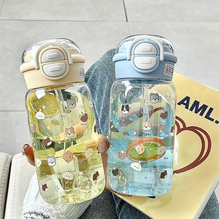 2025新款双饮水杯女高颜值学生上学专用小巧便携吸管塑料杯子XXF