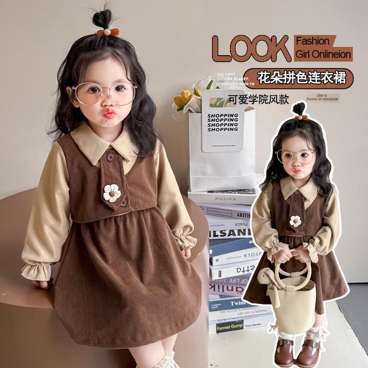 女童连衣裙春装2025新款儿童装春秋洋气时髦女孩春季学院风公主裙