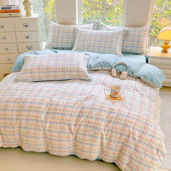 纯棉被套四件套100%全棉单双人被罩被单150x200x230cm2025款床品4