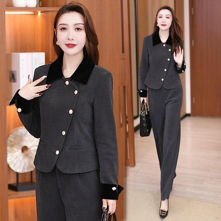 时尚套装女2025春季新款时髦洋气小香风短外套阔腿裤气质两件套潮