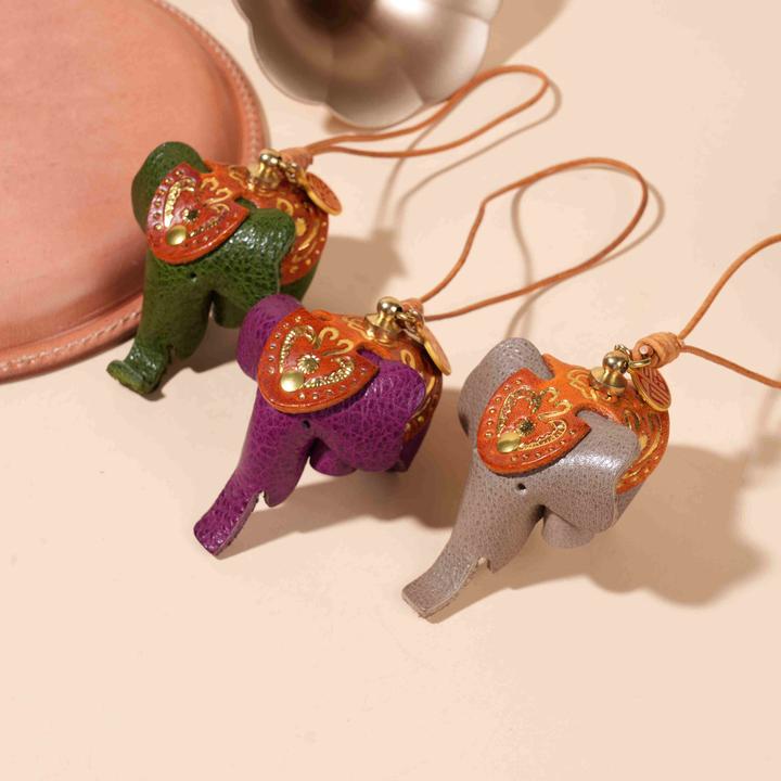 制道手工个性时尚复古牛皮小象挂件包包挂饰钥匙扣卡通可爱原创