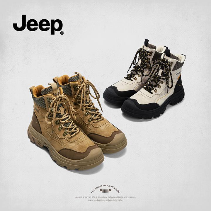Jeep工装马丁靴女2025新款户外运动短靴女秋冬复古休闲美拉德靴子