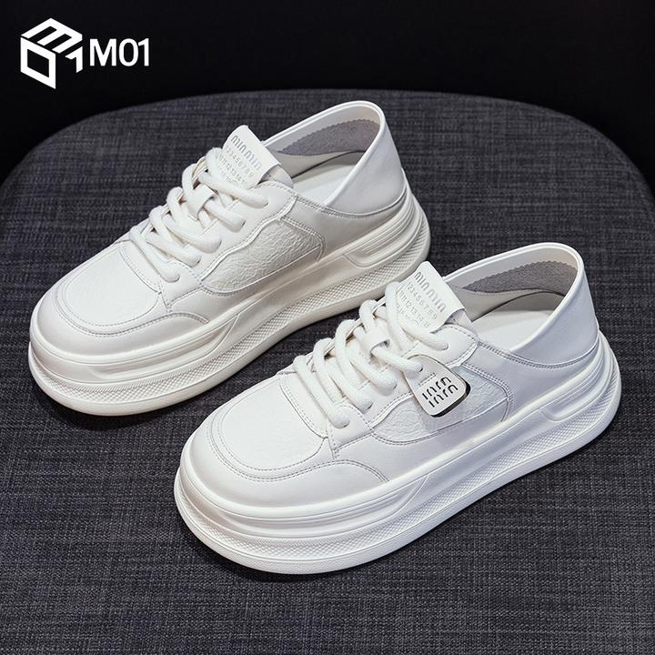 M01松糕厚底小白鞋女秋季新款百搭爆款超火轻便2025运动休闲板鞋