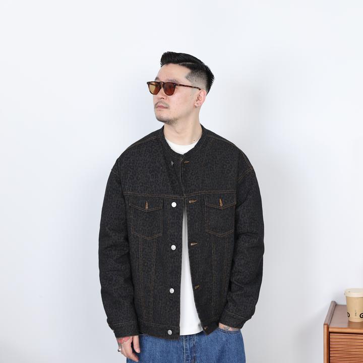 25FW潮牌豹纹痞帅棉衣休闲复古宽松小众棉服小香风百搭棉衣