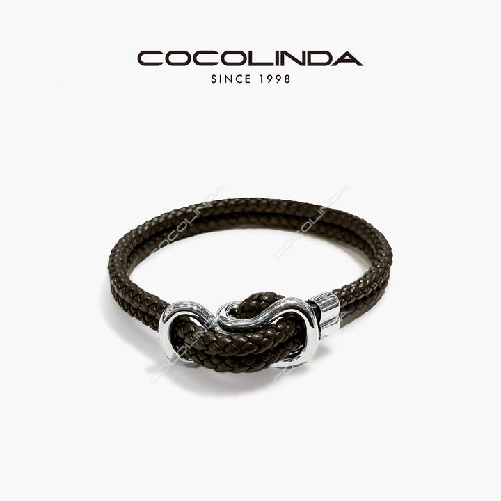 COCOLINDA 合金皮质手链 |  男女编制皮绳手链SL11