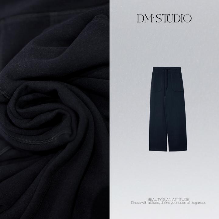 DEDM•STUDIO/气质纯色百搭休闲阔腿抽绳宽松直筒长裤2510KZ/2857