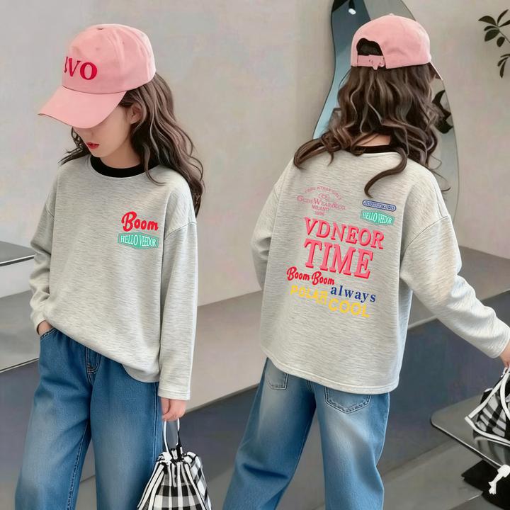 女童长袖T恤2025新款春秋款儿童纯棉打底衫中大童装女孩秋季上衣