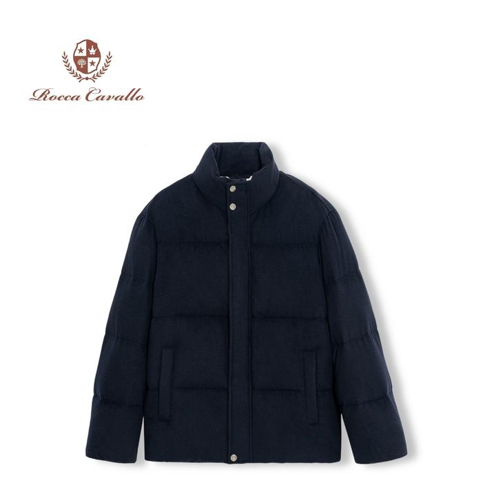 <奢级品质>男士冬季新款绵羊毛 老钱腔调立领加厚白鹅绒羽绒服