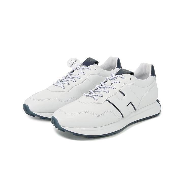 未使用 HOGAN 男士H601系列复古厚底运动鞋小白鞋HXM6010EH41QZB