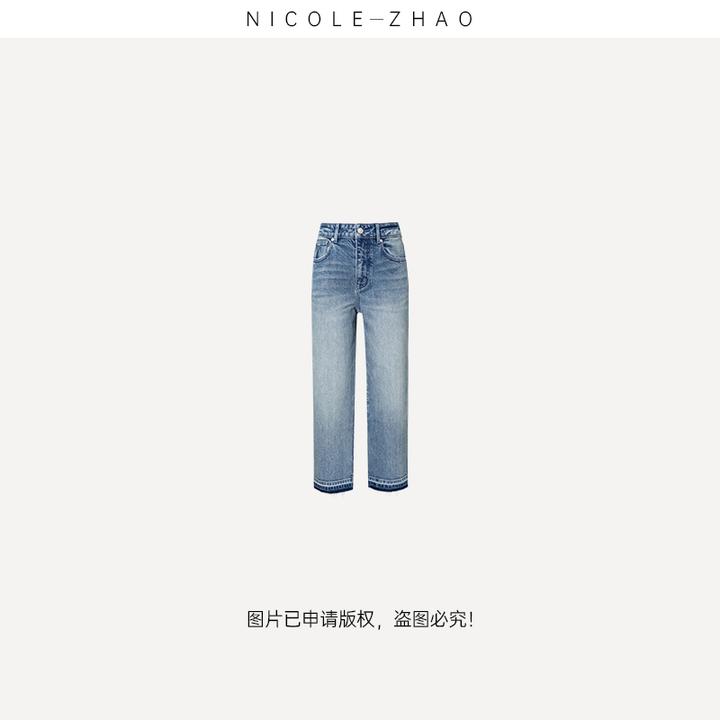 4NKN014【贵姐NICOLE】进口土耳其面料设计师定制时尚气质牛仔裤