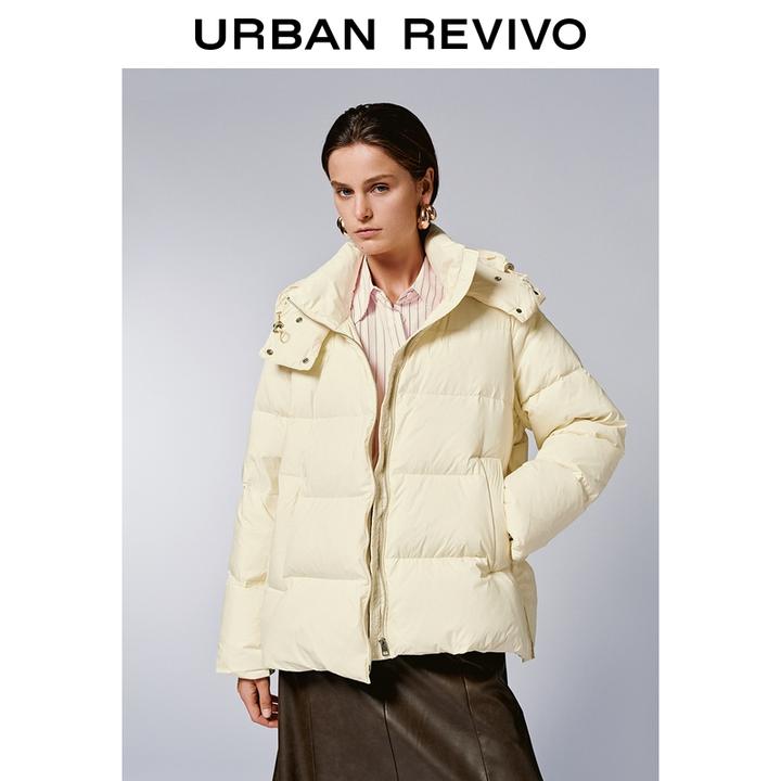UR2025冬季新款女装流光风都市连帽抽绳羽绒服UWU150043